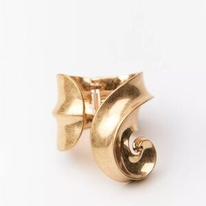 Gold Swirl Statement Semi-Circular Cuff Bracelet